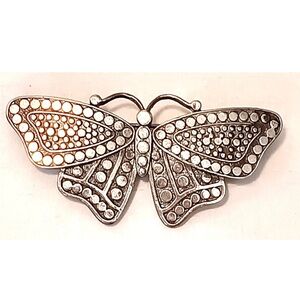 Darlene signed Victorian-Inspired Silver Butterfly Brooch